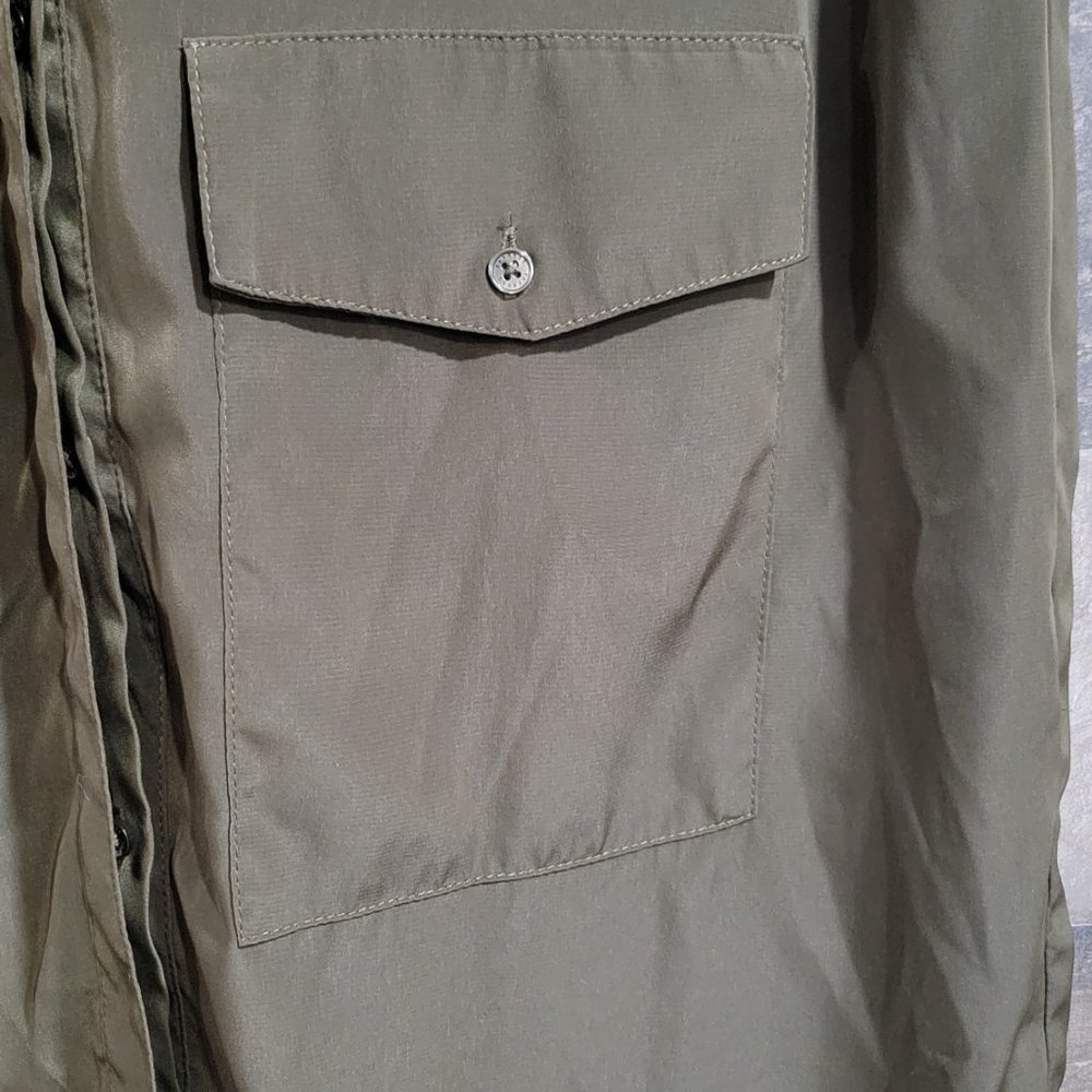 Express Olive Green Military Shirt Dress - Medium - Picture 8 of 10